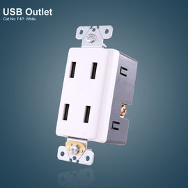 Λευκές 4 θύρες USB GFCI δεξαμενές Ηλεκτρική πρίζα USB με χωρίς βίδες πλάκα