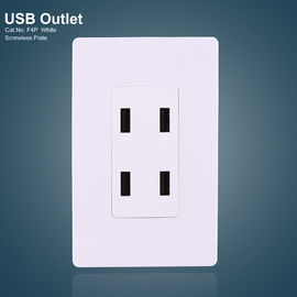 Λευκές 4 θύρες USB GFCI δεξαμενές Ηλεκτρική πρίζα USB με χωρίς βίδες πλάκα